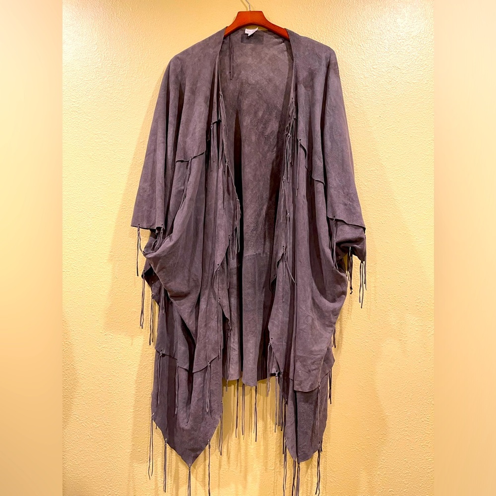 Vintage Laise Adzer 100% suede oversized swing coat.